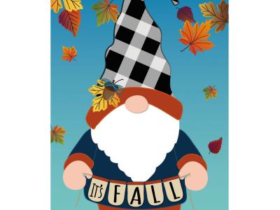 Fall Gnome Garden Flag