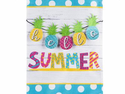 Hello Summer Pineapple Garden Flag