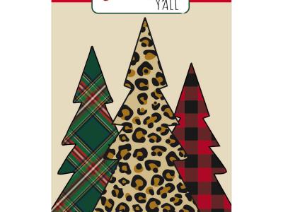 Mixed Print Xmas Trees Garden Flag