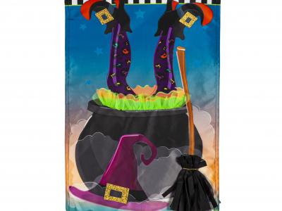 Witches and cauldron Garden Flag