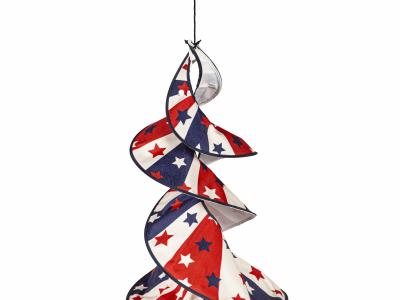 Patriotic Welcome Lit Burlap Twister Twirlers