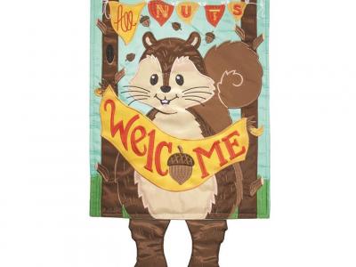 CRAZY LEG SQUIRREL Garden Flag