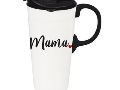 Ceramic Perfect Travel Cup, w/ box, Mama w 17 oz.