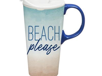 Ceramic Perfect Travel Cup, w/ box, Beach 17 oz.