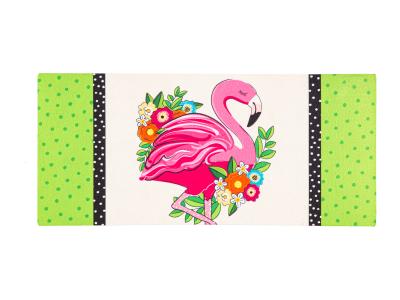 Floral Flamingo Welcome Sassafras Mat