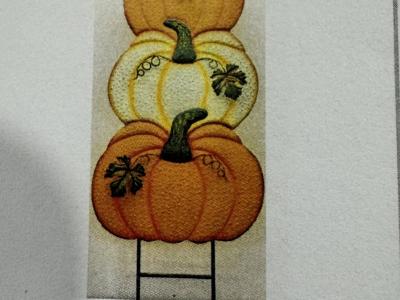 Triple Stacked Pumpkins Garden Stake 40"x17"